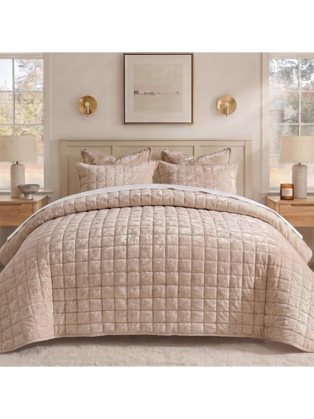 Luxurious Velvet King Size Quilt Set | Soft Comforter Bedding for Cozy Sleep
